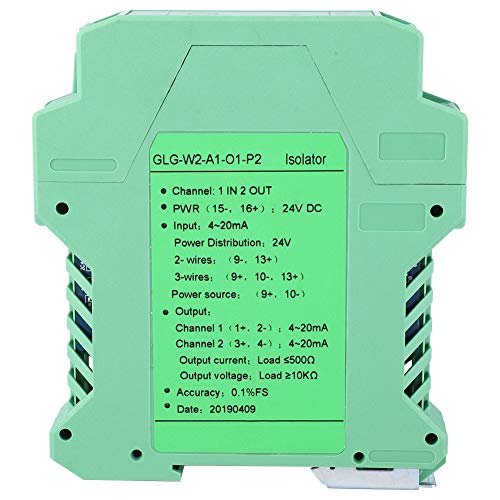 Wakects DC Signalaufbereiter 24V Strom Signal Isolator Sender 4-20 mA SPS-Erkennungssignalaufbereiter GLG (EIN Eingang und Zwei Ausgänge 4-20mA bis 4-20mA) von Wakects