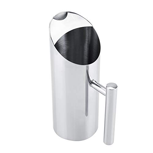 Wakects Edelstahl-Wasser-Krug Mit Eiswächter Kälte Trinken Teekanne 1L / 1.5L / 2L mit Griff für kaltes Trinken Home Hotel Serving Tool (2 L 15,5 x 15,7 cm/6,1 x 6,2 Zoll) von Wakects