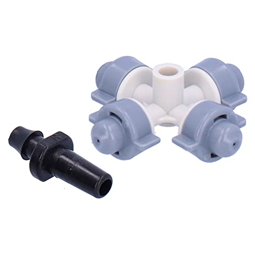 Wakects Effizienter 4 Outlet Atomizing Sprinkler mit Einem Kleinen Hakengrau -Gartenbewässerungs -Kit für Rasenhäuser und Parks Landschaftsgestaltung von Wakects