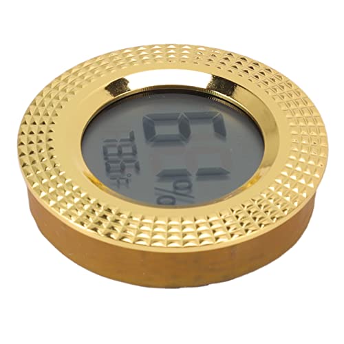 Wakects Elektronische Temperaturfeuchtigkeitsmesser, Eleganter Metallrahmen Digitaleinsatz Hygrometer für Zigarrenschachteln mit Stabilem Design, Umweltfreundlichem Material, Mehrzweckgebrauch, von Wakects