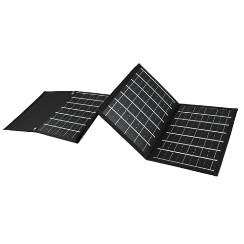 Wakects Faltbare Solar-Panel-Ladegerät Tragbare Solarkraft mit 3-in-1-USB-geflochtenem Kabel für das Ladung von Wanderungstelefonen Im Freien (30W) von Wakects