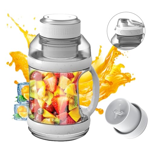 Wakects Juicer-Mixer-Flasche, Tragbarer Smoothie-Mixer mit Großer Kapazität, 2L 68 Unzen USB-C-Dienermixer mit 6 Edelstahlklingen, Schnelles Mischen für Jeden Anlass, Ideal für Büro, Fitness, von Wakects