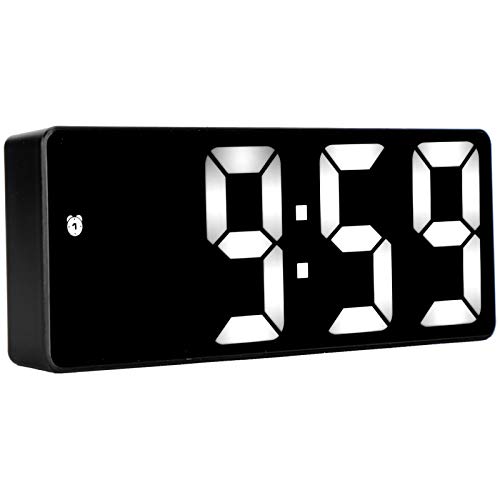 Wakects LED Mirror Wecker, USB Digitaler Tisch Wiederaufladbares Spiegeldekor für Modedekorationen, Geschenke, Erinnerungen und Mehr mit Modernem Design, Stillen Betrieb, Dual Power -Optionen von Wakects
