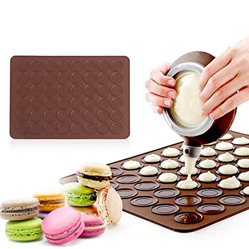 Wakects Macaron Set - Silikonform Macarons, Silikonform für perfekte Macarons, 48 einzelne Formen, 39 x 28,5 cm von Wakects