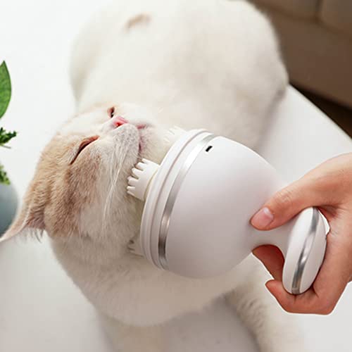 Wakects Massage für Katzen und Hunde, Massagegerät für elektrische Kopfhaut mit 4 Köpfen 84 Massageknoten, USB wiederaufladbar, Massagegerät für Haustiere (weiß) von Wakects