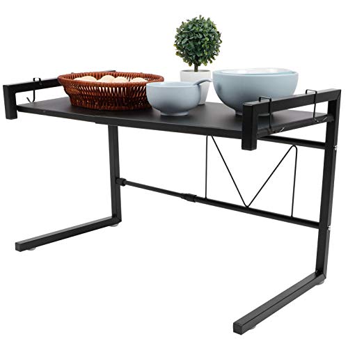 Wakects Mikrowelle Ofen Rack Wand,Erweiterbares Mikrowellen Regal Schwerlast KüChe Liefert 2-Stufiges Platzsparregal Und Organizer FüR KüChenarbeitsplatten FüR Zuhause von Wakects