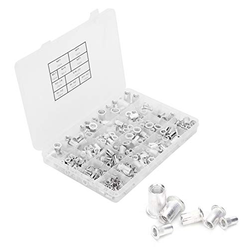 Wakects Nietmuttern, 300 Stcs Aluminium Nietmuttern Gewinde Einsätze Rivnuts Nutsert Kit für Möbeldekoration Automotive von Wakects