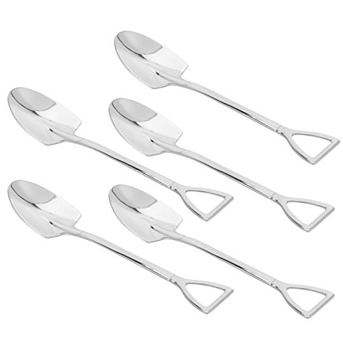 Wakects Set von 5 Edelstahl -Kaffeelöffeln, Ergonomisches Design, Charmantes Design, Glatt und Sicher, Ideal Zum Geben, Geeignet für Beide Erwachsenen Geeignet (Punktlöffel) von Wakects