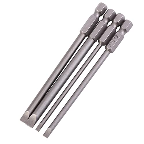 Wakects Slotted -Schraubendreherbits Sechs Sechskant Shank Magnetspitze Sorte 100 -mm Flachkopf Schraubendreherbits Raudy Construction Easy Schrauben Abruf Vielseitiger Gebrauch für den Einsatz von von Wakects