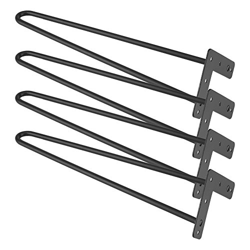 Wakects Tischbeine Metall, Couchtisch Beine, Set Mit 4 Haarnadel Tischbeine, Schwarz, Aus Eisen, Für Büro, Stühle, Metall Hairpin Legs, Für Retro Und Industriespaß von Wakects