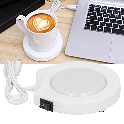 Wakects USB-Tassenwärmer für Schreibtisch, mit konstanter Temperatur, intelligenter, beheizbarer Untersetzer für warmes Getränk zu Hause und im Büro Ø 11,5 cm, Weiß von Wakects