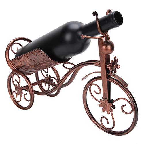 Wakects Weinflaschenregal, dekorativer Flaschenhalter in Form von Fahrrädern, Weinflaschenhalter aus Metall für Küche, Esszimmer und Bar (Bronze) von Wakects