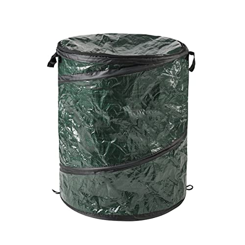 Wakeman Faltbarer Mülleimer, Pop-Up-Mülleimer für Müll mit Reißverschluss, ideal für Camping, Recycling und mehr, Grün von Wakeman