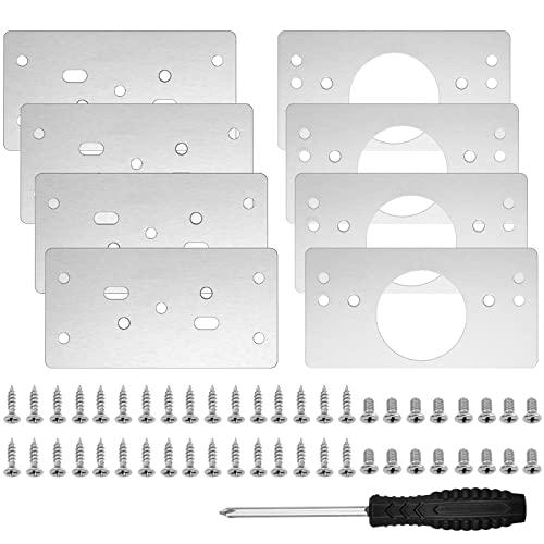 WakiHong 8 Stk Scharnier Reparaturplatte KüChenscharnier Reparaturplatten Küchen Scharnier Reparaturplatte mit Schrauben und 1 Stk Schraubendreher für die Reparatur von Tür Schrank Schrank Fenster. von WakiHong