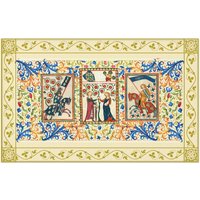 20 X 32 Zoll Großer Teppich Mannesse-Codex-Triptychon Mit Einem Ritter Auf Beiden Seiten Und Zwei Liebenden in Der Mitte von WakingTheLion