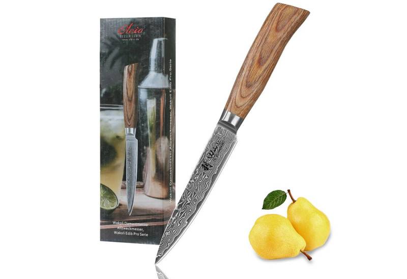 Wakoli Allzweckmesser EDIB Pro Damast Allzweckmesser I Kochmesser Küchenmesser I 12cm Klinge, 67 Lagen Damaststahl, VG-10 Stahlkern Wakoli Allzweckmesser EDIB Pro Damast Allzweckmesser I Kochmesser Küchenmesser I 12cm Klinge, 67 Lagen Damaststahl, VG-10 Stahlkern von Wakoli
