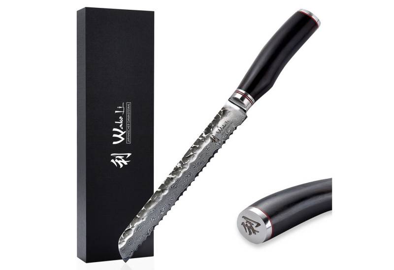 Wakoli Brotmesser EBO Damast Küchenmesser Kochmesser 20 cm Wellenschliffklinge, aus 67 Lagen Damaststahl, VG10 Kern Wakoli Brotmesser EBO Damast Küchenmesser Kochmesser 20 cm Wellenschliffklinge, aus 67 Lagen Damaststahl, VG10 Kern von Wakoli