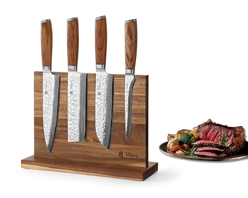 Wakoli Chef’s Choice Damastmesser-Set 5-teilig | 15–20 cm Klingen aus 67 Lagen Damaststahl mit VG10-Kern | Zebraholzgriffe | mit magnetischem Messerblock aus Akazienholz | für Hobby- & Profiköche Wakoli Chef’s Choice Damastmesser-Set 5-teilig | 15–20 cm Klingen aus 67 Lagen Damaststahl mit VG10-Kern | Zebraholzgriffe | mit magnetischem Messerblock aus Akazienholz | für Hobby- & Profiköche von Wakoli