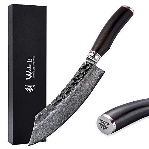 Wakoli EBO Damast Blockmesser | 20 cm Klinge aus 67 Lagen Damaststahl mit VG10-Kern | ergonomischer Eichenholzgriff | für Fleisch, Grillgut & Geflügel | in Geschenkbox für Profi- & Hobbyköche Wakoli EBO Damast Blockmesser | 20 cm Klinge aus 67 Lagen Damaststahl mit VG10-Kern | ergonomischer Eichenholzgriff | für Fleisch, Grillgut & Geflügel | in Geschenkbox für Profi- & Hobbyköche von Wakoli