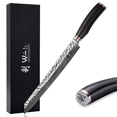 Wakoli EBO Premium Fleischmesser Kiritsuke mit 27,5 cm Klinge und Hammerschlag gefertigt aus 67 Lagen echtem Damaststahl mit schwarzem Eichenholzgriff I Damastmesser Küchenmesser und Profi Kochmesser Wakoli EBO Premium Fleischmesser Kiritsuke mit 27,5 cm Klinge und Hammerschlag gefertigt aus 67 Lagen echtem Damaststahl mit schwarzem Eichenholzgriff I Damastmesser Küchenmesser und Profi Kochmesser von Wakoli