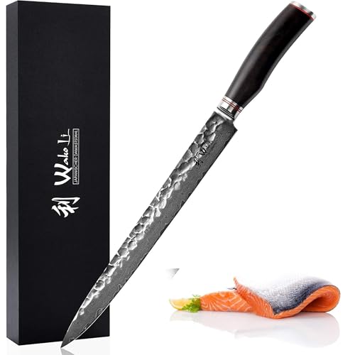 Wakoli EBO Premium Fleischmesser mit 30 cm Klinge und Hammerschlag gefertigt aus 67 Lagen echtem Damaststahl mit schwarzem Eichenholzgriff I Damastmesser Küchenmesser und Profi Kochmesser Wakoli EBO Premium Fleischmesser mit 30 cm Klinge und Hammerschlag gefertigt aus 67 Lagen echtem Damaststahl mit schwarzem Eichenholzgriff I Damastmesser Küchenmesser und Profi Kochmesser von Wakoli