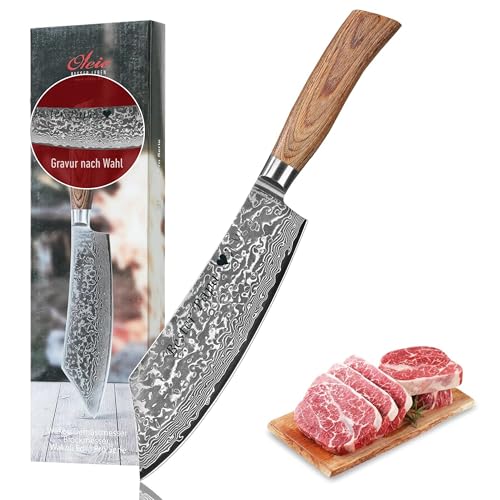 Wakoli EDIB Pro Damast Blockmesser mit Gravur – Personalisiertes BBQ-Messer, 20 cm Klinge aus 67 Lagen Damaststahl (VG10-Kern), ergonomischer Pakkaholzgriff – Profi Küchenmesser in Geschenkbox Wakoli EDIB Pro Damast Blockmesser mit Gravur – Personalisiertes BBQ-Messer, 20 cm Klinge aus 67 Lagen Damaststahl (VG10-Kern), ergonomischer Pakkaholzgriff – Profi Küchenmesser in Geschenkbox von Wakoli