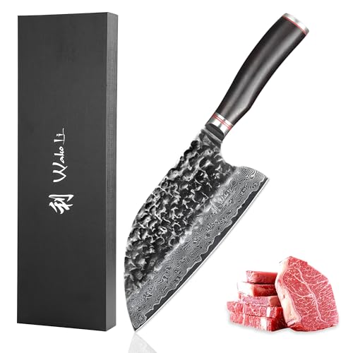 Wakoli Ebo Damastmesser Chinesisches Kochmesser I 20 cm Klinge aus 67 Lagen I Damast Küchenmesser & Profi Kochmesser aus echtem Damaststahl mit Hammerschlag & Pakkaholzgriff Wakoli Ebo Damastmesser Chinesisches Kochmesser I 20 cm Klinge aus 67 Lagen I Damast Küchenmesser & Profi Kochmesser aus echtem Damaststahl mit Hammerschlag & Pakkaholzgriff von Wakoli