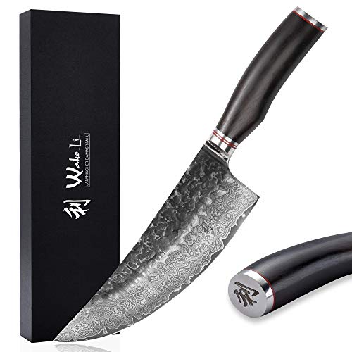 Wakoli Ebo Damastmesser Kochmesser I 20 cm Klinge aus 67 Lagen I Damast Küchenmesser & Profi Kochmesser aus echtem Damaststahl mit Hammerschlag & Pakkaholzgriff Wakoli Ebo Damastmesser Kochmesser I 20 cm Klinge aus 67 Lagen I Damast Küchenmesser & Profi Kochmesser aus echtem Damaststahl mit Hammerschlag & Pakkaholzgriff von Wakoli