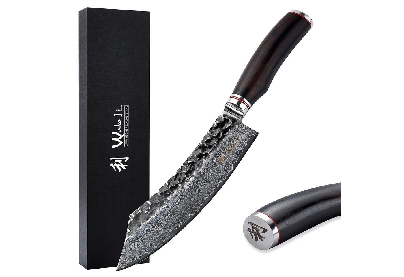 Wakoli Fleischmesser EBO Damast BBQ- und Blockmesser Kochmesser Küchenmesser 20 cm Klinge, aus 67 Lagen Damaststahl, VG10 Kern Wakoli Fleischmesser EBO Damast BBQ- und Blockmesser Kochmesser Küchenmesser 20 cm Klinge, aus 67 Lagen Damaststahl, VG10 Kern von Wakoli