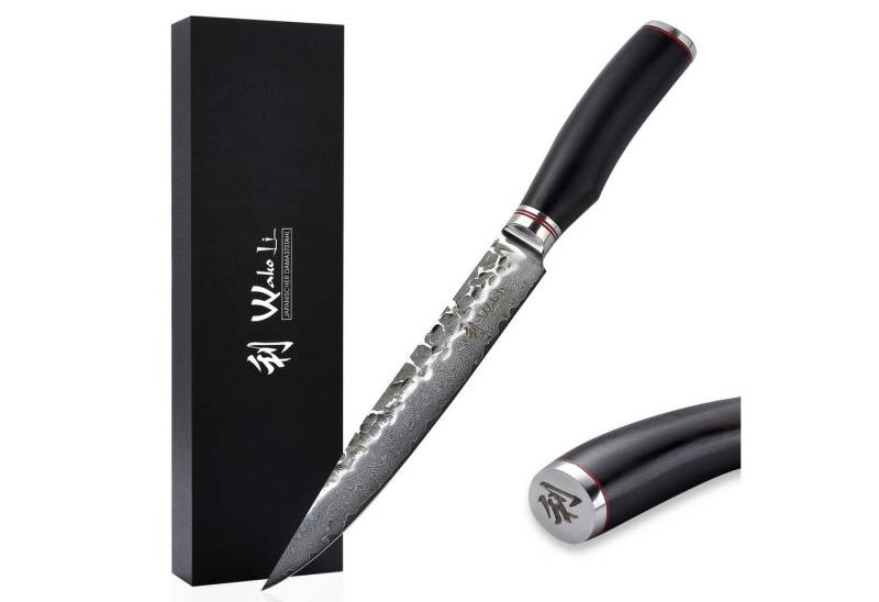 Wakoli Fleischmesser EBO Damastmesser Küchenmesser Kochmesser 20 cm Klinge, aus 67 Lagen Damaststahl, VG10 Kern von Wakoli