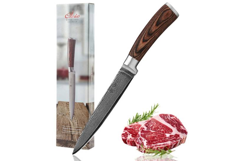 Wakoli Fleischmesser EDIB Damast Tranchiermesser I Kochmesser Küchenmesser I 18cm Klinge, VG10 Kern, 67 Lagen Damaststahl, Pakkaholzgriff, inkl. Geschenkbox von Wakoli
