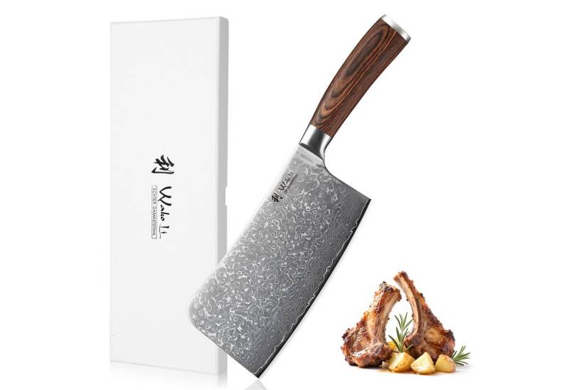 Wakoli Hackmesser EDIB Sakura Damast Knochenhackmesser Küchenmesser 18 cm Klinge von Wakoli