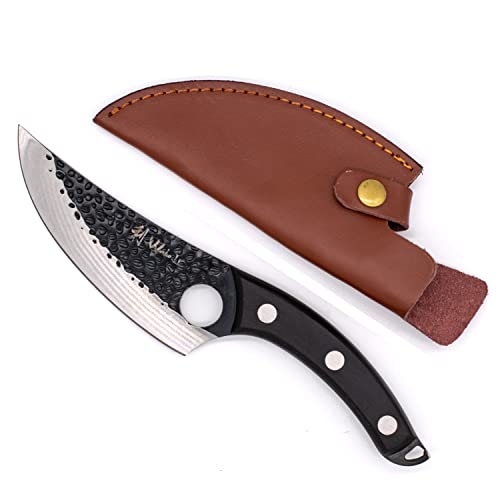Wakoli Kleines Chefmesser 15 cm Klinge I Scharfes Edelstahl Küchenmesser und Profi Kochmesser mit Klingenschutz und schwarzem Pakkaholzgriff von Wakoli