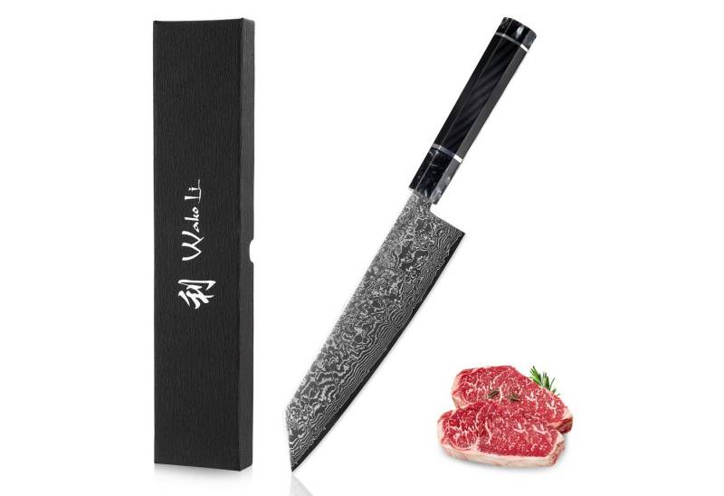 Wakoli Kochmesser Wakoli Kuroyami Damastmesser I 20 cm Kiritsuke Chefmesser I 67 Lagen, aus 67 Lagen Damaststahl, VG-10 Stahlkern von Wakoli