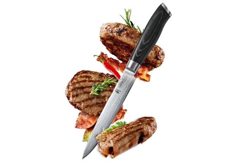 Wakoli Tranchiermesser Mikata Tranchiermesser Küchenmesser 18 cm Klinge Micartagriff, aus 67 Lagen Damaststahl, VG10 Kern von Wakoli