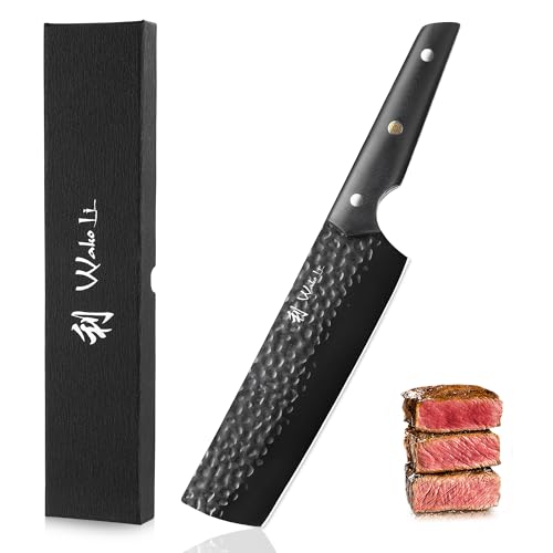 Wakoli Yugen Serie Nakiri Messer I 18 cm Klinge aus Edelstahl I Schwarze Titanium-Beschichtung I Ergonomischer G10-Griff I Küchenmesser für Gemüse und Kräuter I Präzise & langlebige Schneidleistung von Wakoli
