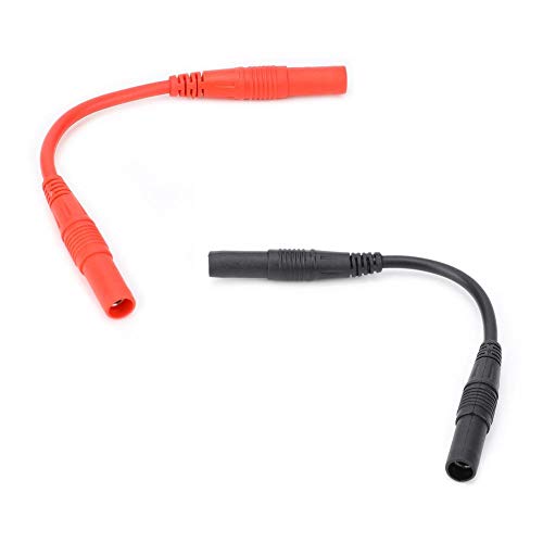 10cm 4mm Messleitung Bananenstecker Multimeter Sonde Messleitung, Doppelbuchse Messsonde Kabel, Bananenstecker Multimeter führt Sonden(Black and Red) von Walfront