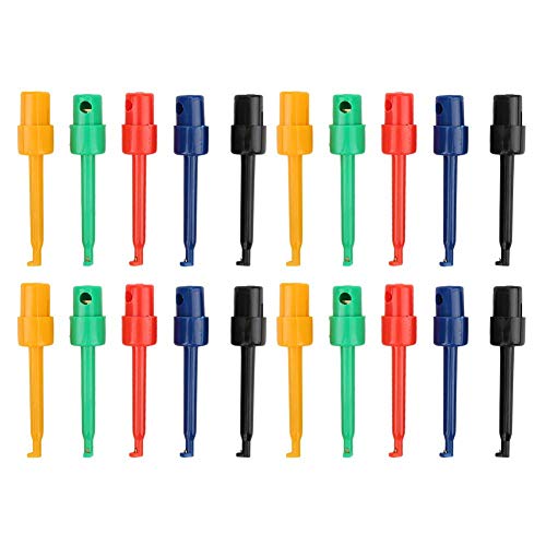 20Pcs Test Hooks, Multimeter Zubehör Bunte große Federhaken Clip Test Probe für die elektronische Prüfung(Large Hook Clip) von Walfront