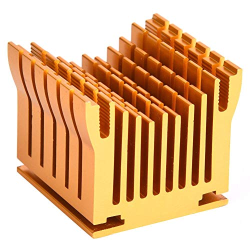 Aluminium Kühlkörper Kühler 43x40x36mm Kühlermodul mit einstellbarem Silikonknopfset Heatsink, Aluminiumgehäuse Cooler für Leiterplatte, Gold Aluminium Kühlkörper Kühler 43x40x36mm Kühlermodul mit einstellbarem Silikonknopfset Heatsink, Aluminiumgehäuse Cooler für Leiterplatte, Gold von Walfront