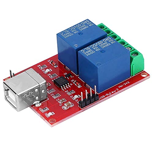 Walfront 2-Kanal 5V USB Relais Modul Steuerschalter Relaismodul für Computer PC Intelligenter USB Steuerschalter Relay Module (Automatisch, Silber, 2NO 2NC) von Walfront