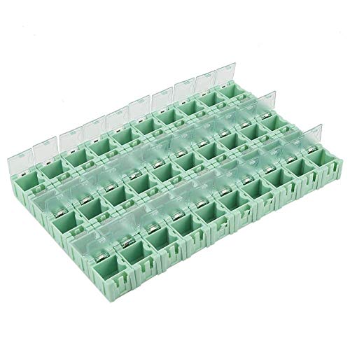 Walfront SMT-Komponenten-Aufbewahrungsbox, Mini Elektronik Komponenten Aufbewahrungskoffer, Kleinteile, 50 Stück Smt Storage Box von Walfront