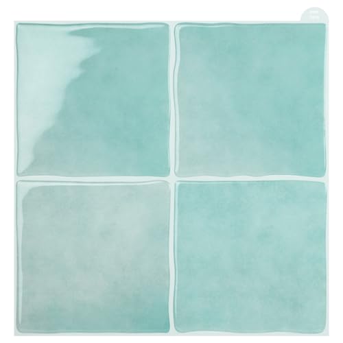 WalDecoo Quadratische Fliesen zum Abziehen und Aufkleben, dickere Wandfliesen zum Abziehen und Aufkleben, 10 Blatt, selbstklebende 3D-Wandfliesen, hellblau, 22,9 x 22,9 cm, Fliesenaufkleber für Küche WalDecoo Quadratische Fliesen zum Abziehen und Aufkleben, dickere Wandfliesen zum Abziehen und Aufkleben, 10 Blatt, selbstklebende 3D-Wandfliesen, hellblau, 22,9 x 22,9 cm, Fliesenaufkleber für Küche von WalDecoo