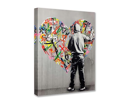 Banksy Street Art Decor Classic Graffiti Bilder Love Word Pop Gemälde Kunstwerk 1 Paneele Leinwand Wandkunst Wohnzimmer Home Modern Decor Gerahmt Giclée-fertig zum Aufhängen Geschenk von Walarky