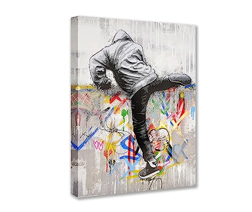 Banksy Street Art Decor Classic Graffiti Bilder Sporting Man Pop Paintings Kunstwerk 1 Paneele Leinwand Wandkunst Wohnzimmer Home Modern Decor Gerahmt Giclée-fertig zum Aufhängen Geschenk von Walarky