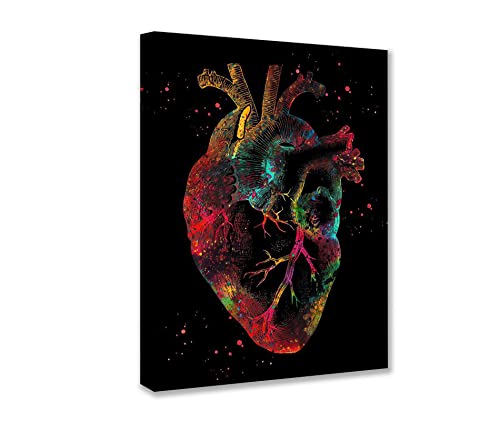 Menschliche Organe Gemälde menschliches Herz für Wissenschaft Biologie Studie Wandkunst Körperkarte Bilder gesunde Herzstruktur Kunstwerk Krankenhaus Klinik Dekor Aufhängen Poster und Drucke Geschenk von Walarky