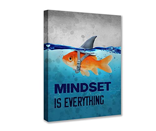 Mindset is Everything motivierende Leinwand, Büro-Wandkunst, inspirierende Unternehmer-Zitate, Posterdruck, Kunstwerk, Malerei, Wandbild für Wohnzimmer, Schlafzimmer, gespannt, gerahmt, Aufhängen von Walarky