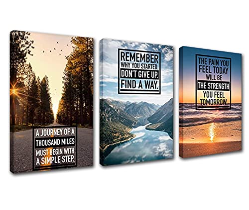 Motivierende Poster, Wandkunst für Büro, motivierende Wandkunst, inspirierende Leinwand, gerahmt, Set mit 3 modernen Kunstwerken für Wohnzimmer, Arbeitsplatz, Schlafzimmer, gespannt, fertig Aufhängen Motivierende Poster, Wandkunst für Büro, motivierende Wandkunst, inspirierende Leinwand, gerahmt, Set mit 3 modernen Kunstwerken für Wohnzimmer, Arbeitsplatz, Schlafzimmer, gespannt, fertig Aufhängen von Walarky