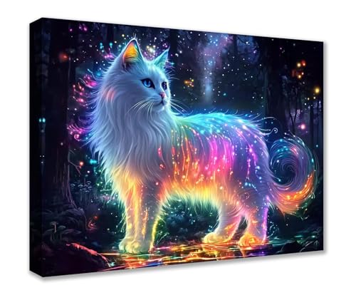 Poster, Motiv: Katze, neonfarben, 1 Stück, Tier-Graffiti, Wandkunst, moderne Bilder, Kunstwerk für Wohnzimmer, Badezimmer, Heimdekoration, gerahmt, Galerie, fertig zum Aufhängen Poster, Motiv: Katze, neonfarben, 1 Stück, Tier-Graffiti, Wandkunst, moderne Bilder, Kunstwerk für Wohnzimmer, Badezimmer, Heimdekoration, gerahmt, Galerie, fertig zum Aufhängen von Walarky
