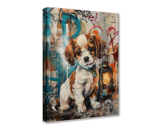 Poster Prints Kunstdruck "Der Welpe hält Laterne", 1 Stück, Tier-Graffiti, Leinwandkunst, modernes Bild, Kunstwerk für Wohnzimmer, Badezimmer, Heimdekoration, gerahmt, Galerie, fertig zum Aufhängen Poster Prints Kunstdruck "Der Welpe hält Laterne", 1 Stück, Tier-Graffiti, Leinwandkunst, modernes Bild, Kunstwerk für Wohnzimmer, Badezimmer, Heimdekoration, gerahmt, Galerie, fertig zum Aufhängen von Walarky