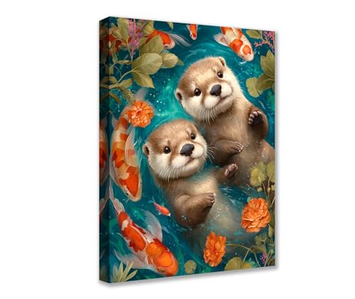 Poster mit niedlichen Ottern, schwimmend, 1 Stück, Tiere, Koi-Fische im Wasser, Wandkunst, niedlich, modernes Bild, Kunstwerk für Wohnzimmer, Schlafzimmer, Heimdekoration, gerahmt, Galerie, fertig zum Poster mit niedlichen Ottern, schwimmend, 1 Stück, Tiere, Koi-Fische im Wasser, Wandkunst, niedlich, modernes Bild, Kunstwerk für Wohnzimmer, Schlafzimmer, Heimdekoration, gerahmt, Galerie, fertig zum von Walarky
